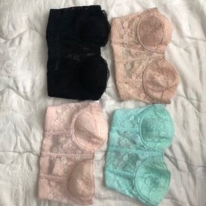 Forever 21 Set of 4 32C Bralette/Corset Bras